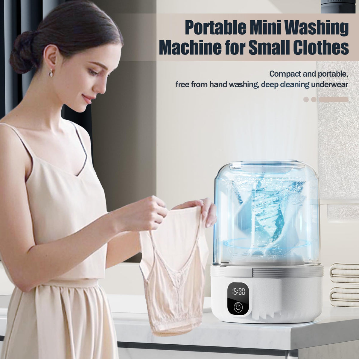 PUREWASH™ Mini Underwear Washer 🫧 Draagbaar, Oplaadbaar & Diepe Reiniging 🩱✨