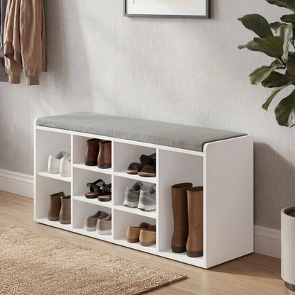 Shoe Storage Bench Cabinet Hallway | Low Shoe Rack With Seat